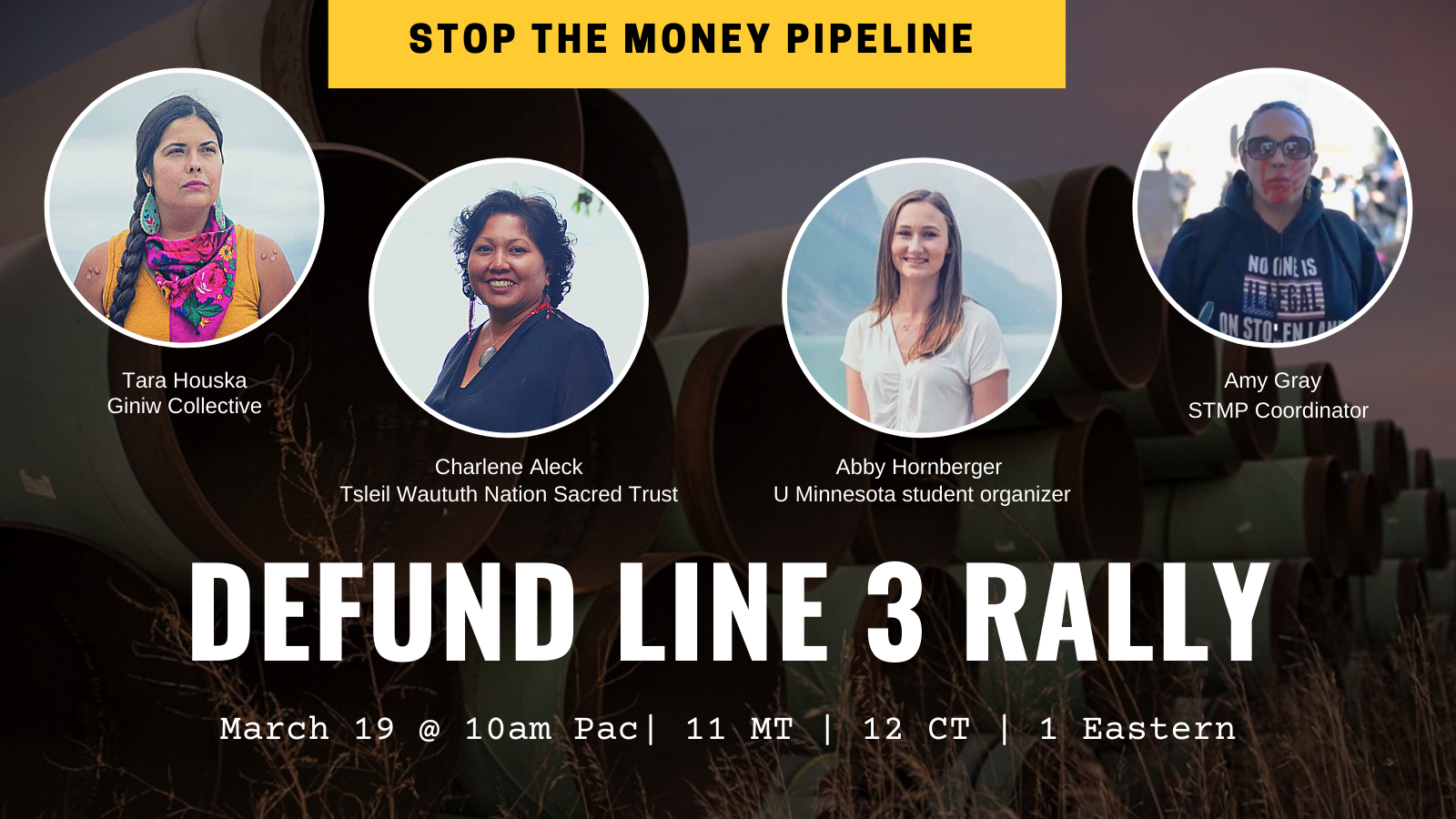 Online rally to stop the Canadian funders of Line 3