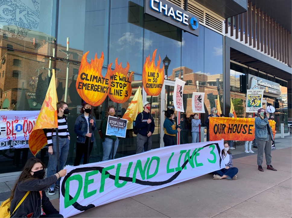 Defund Line 3 actions at banks around the world
